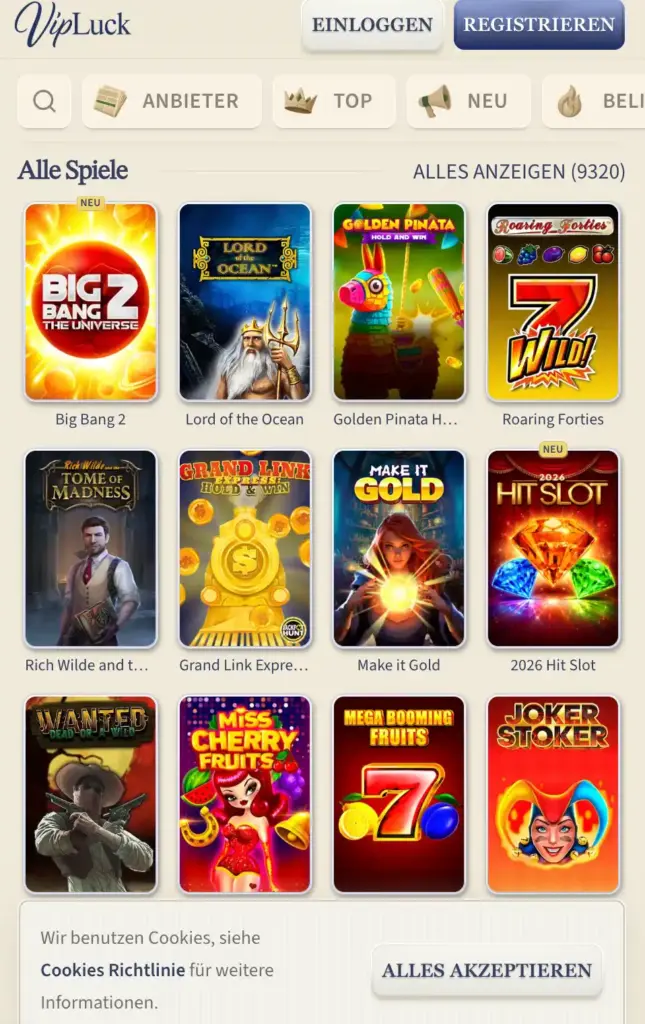 Live Casino Erlebnis bei VipLuck
